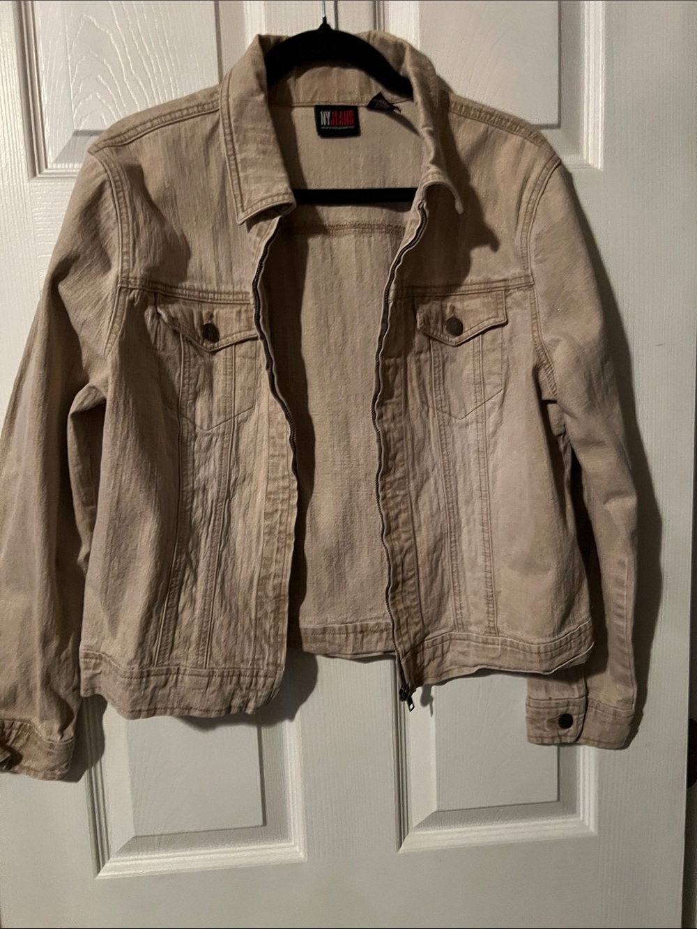 Unlabeled Women’s Beige Denim Jacket - Classic Casual Layer